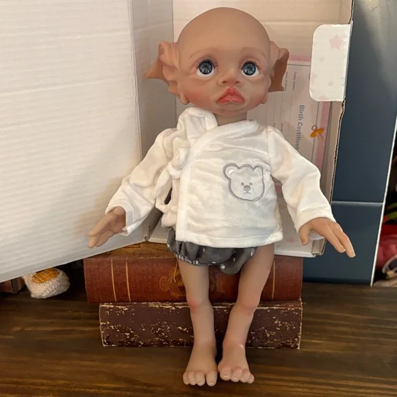 Adorable White and Gray Elf Doll - Picture 4 of 7